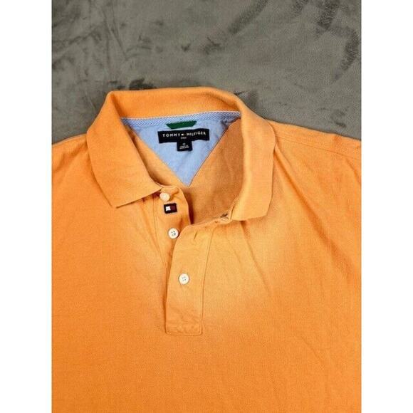 Men’s‎ Orange Tommy Hilfiger Golf Polo Shirt Size Large Brand Casual Logo - Picture 3 of 6
